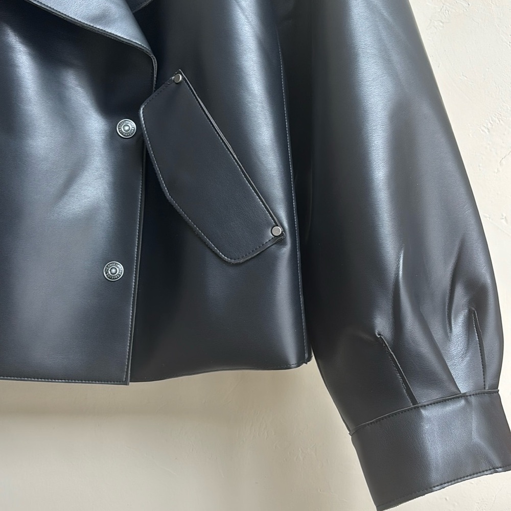 Free People We the Free Alexis Vegan Leather Jacket NWT - Picture 7 of 16
